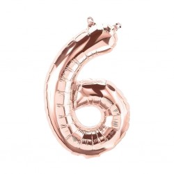 30D-0026 Globo de numero 6 color Rose Gold