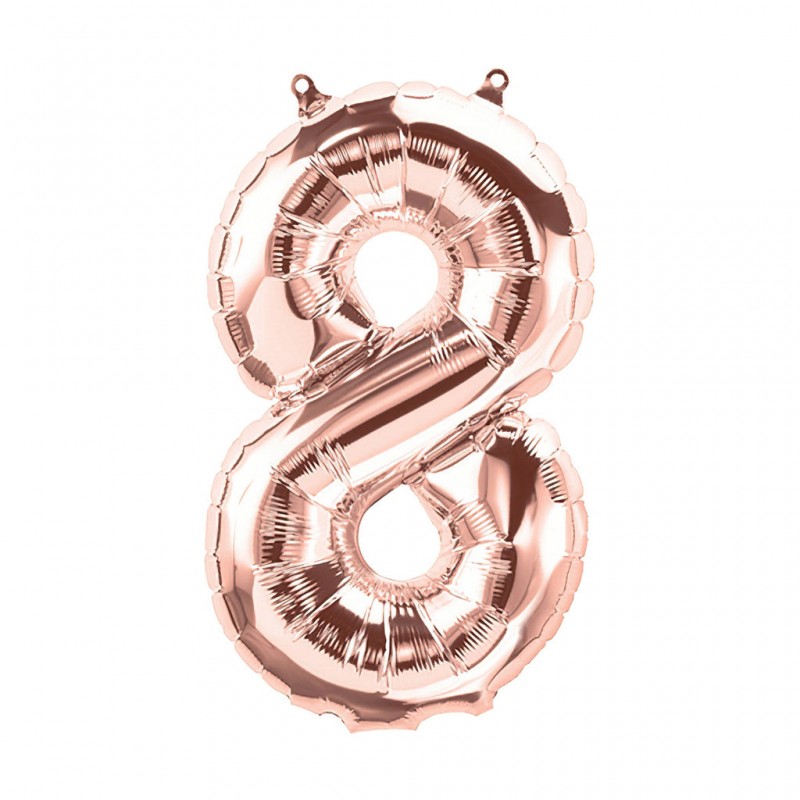30D-0028 Globo de numero 8 color Rose Gold
