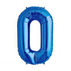 34D-0030 Globo de numero 0 color azul