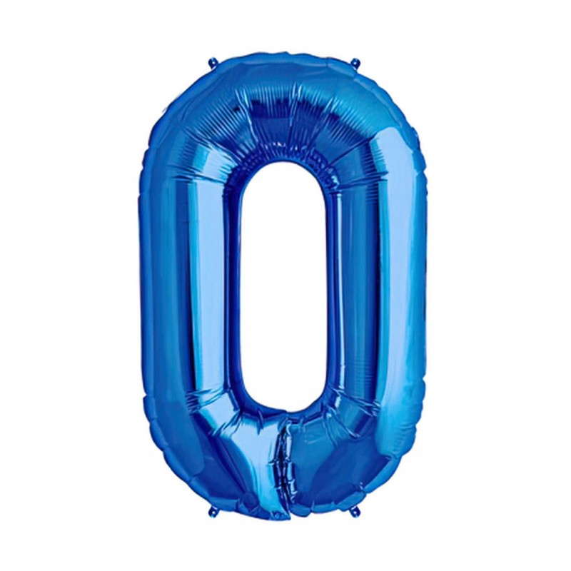 34D-0030 Globo de numero 0 color azul