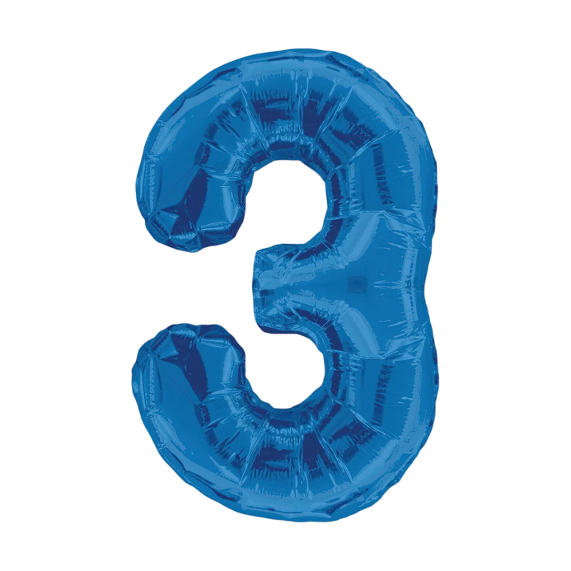 34D-0033 Globo de numero 3 color azul