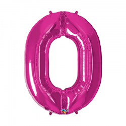 34D-0040 Globo de numero 0 color fucsia