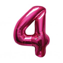 34D-0044 Globo de numero 4 color fucsia