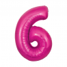 34D-0046 Globo de numero 6 color fucsia