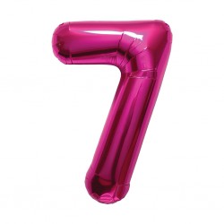 34D-0047 Globo de numero 7 color fucsia