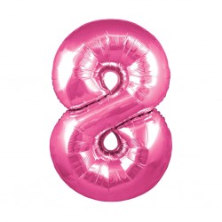 34D-0048 Globo de numero 8 color fucsia