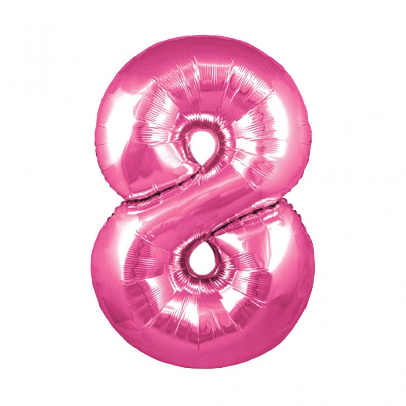 34D-0048 Globo de numero 8 color fucsia