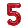 34D-0055 Globo de numero 5 color rojo