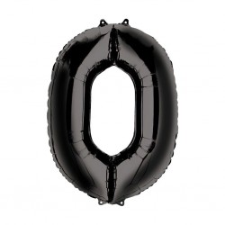 34D-0060 Globo de numero 0 color negro
