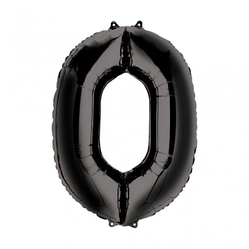 34D-0060 Globo de numero 0 color negro