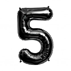 34D-0065 Globo de numero 5 color negro