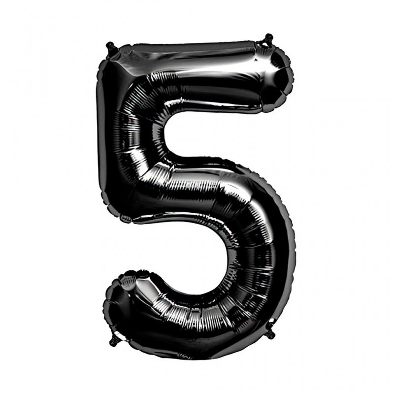 34D-0065 Globo de numero 5 color negro