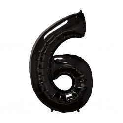 34D-0066 Globo de numero 6 color negro